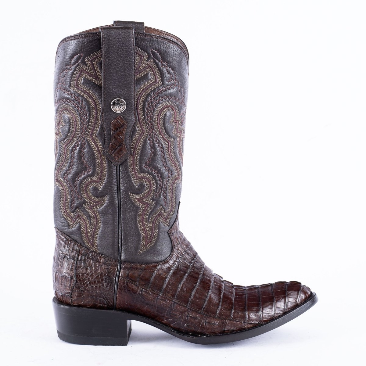 RANCHO SEMENTAL EXOTIC LEATHER Caiman Tail Brown Cowboy Boots - Rancho Sementalvariable