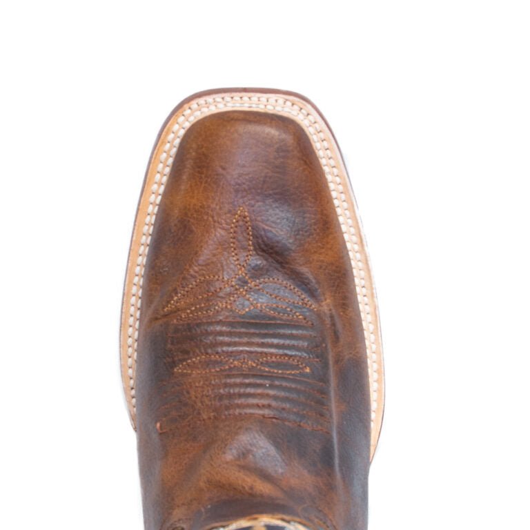 RANCHO SEMENTAL MEN’S Babuino Tan Western Boots Whit Black Top - Rancho Sementalvariable
