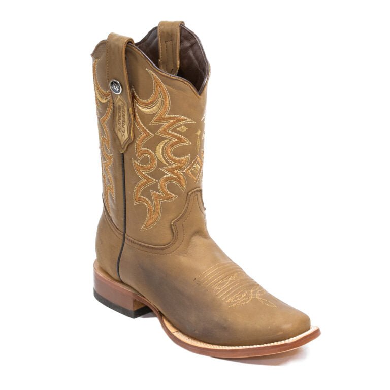RANCHO SEMENTAL MEN’S Olbuck Sand Western Boots Whit Brown Top - Rancho Sementalvariable
