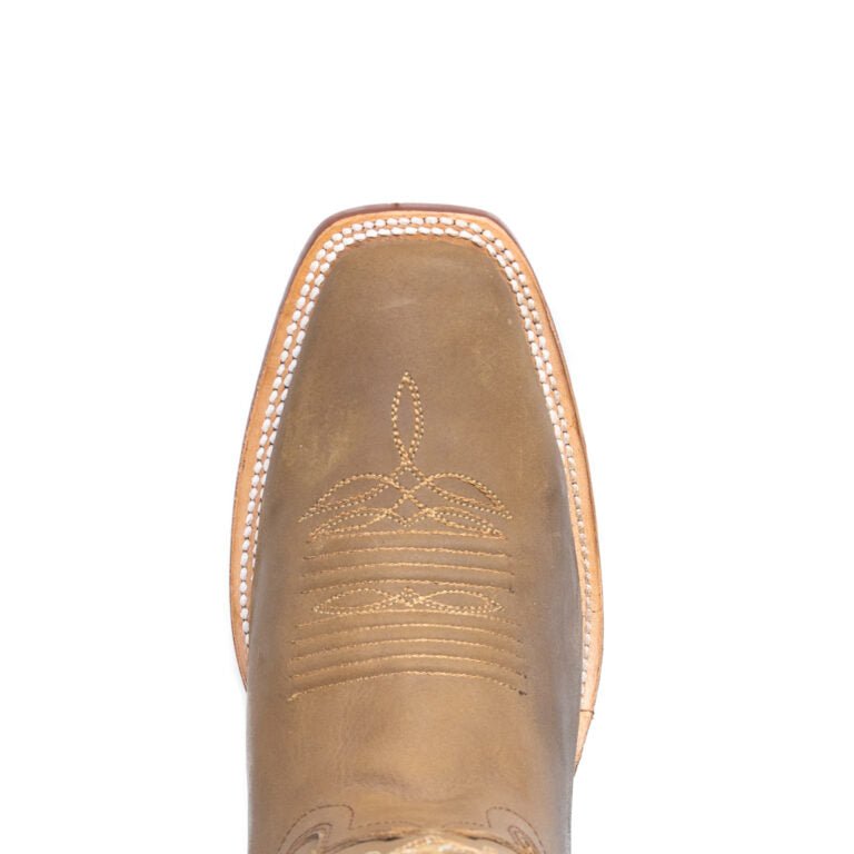 RANCHO SEMENTAL MEN’S Olbuck Sand Western Boots Whit Brown Top - Rancho Sementalvariable
