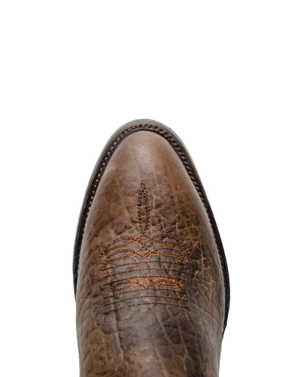 REPARO TX Men’s Bull Shoulder Print Brown Western Boots Brown Top - Rancho Sementalvariable