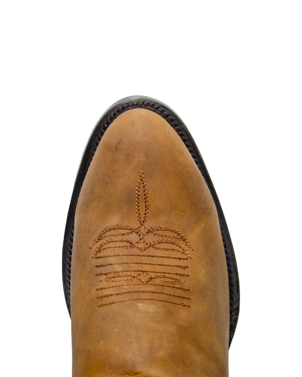 REPARO TX Men’s Crazy Cappuccino Western Boots Whit Brown Top - Rancho Sementalvariable