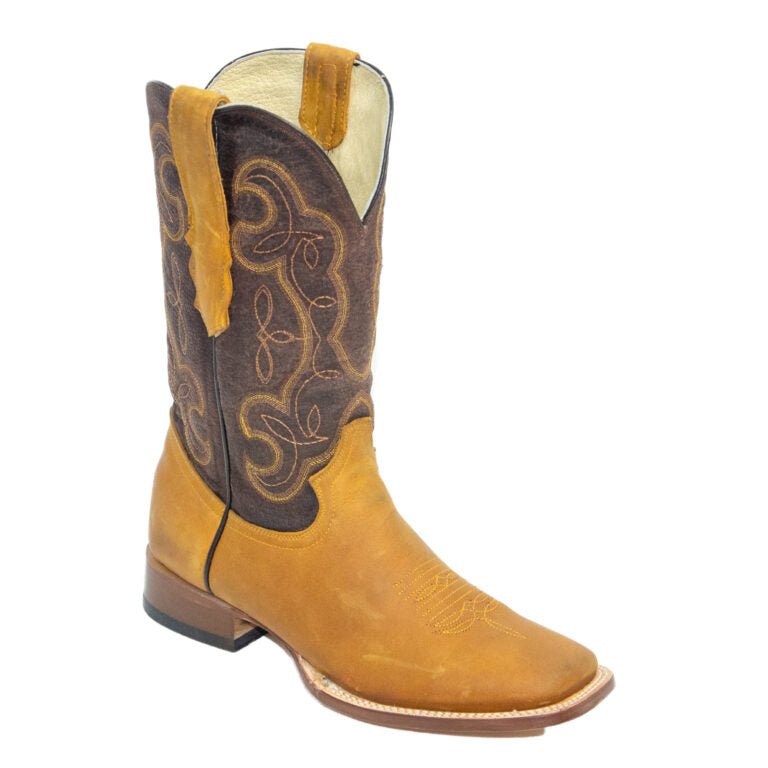 REPARO TX Men’s Crazy Honey Western Boots Whit Brown Top - Rancho Sementalvariable