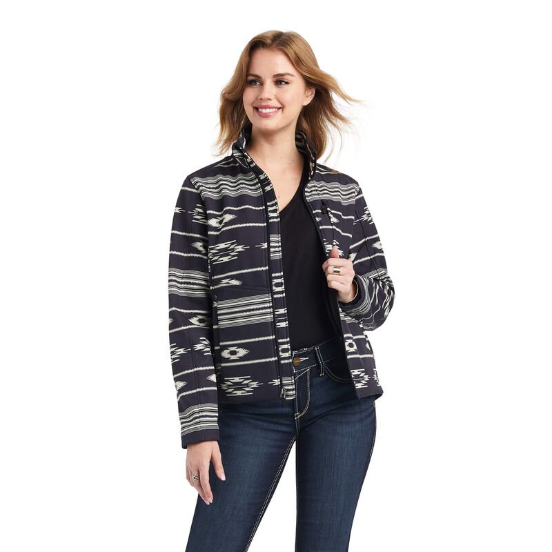Softshell Chimayo Jacket / RIO CHIQUITO BLACK WITH BUTTERCREAM - Rancho Semental