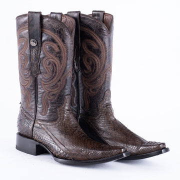 TANNER MARK EXOTIC LEATHER Python MD KT Cowboy Boots Euro Toe - Rancho Sementalvariable