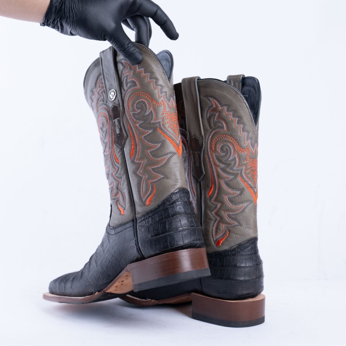 TANNER MARK MEN’S Caiman Belly Black Print Western Boots With Hybrid Sole - Rancho Sementalvariable