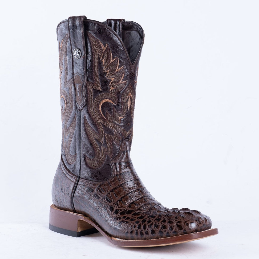 TANNER MARK MEN'S Croc Hornback Brown Print Western Boots - Rancho Sementalvariable