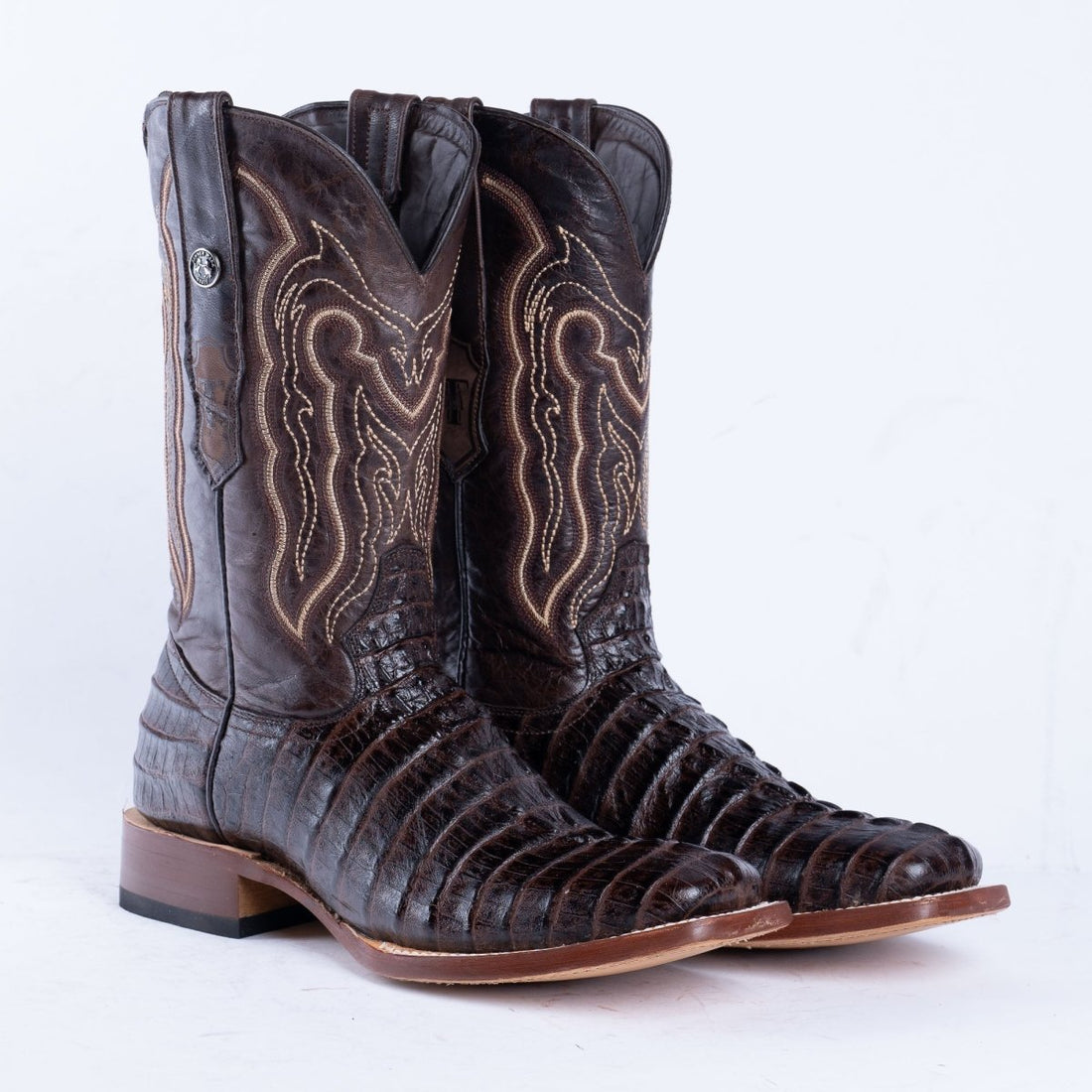 TANNER MARK MEN'S Croc Tail Brown Print Western Boots - Rancho Sementalvariable