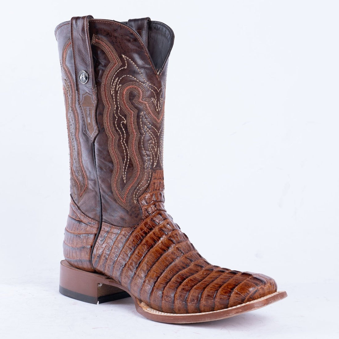 TANNER MARK MEN'S Croc Tail Cognac Print Western Boots - Rancho Sementalvariable