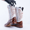 TANNER MARK MEN’S Monster Fish Cognac Matte Print Western Boots - Rancho Sementalvariable