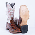 TANNER MARK MEN’S Monster Fish Cognac Matte Print Western Boots - Rancho Sementalvariable