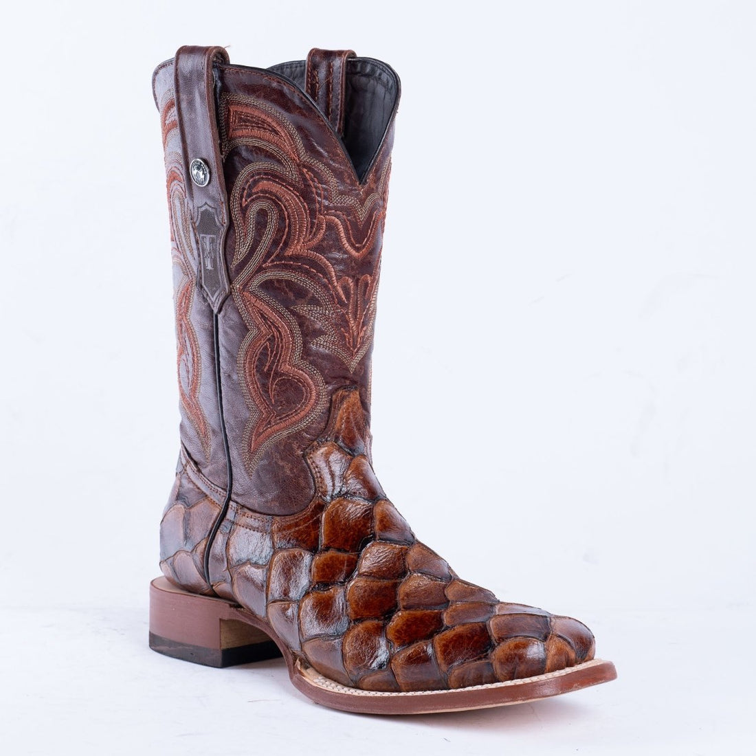 TANNER MARK MEN’S Monster Fish Cognac Print Western Boots - Rancho Sementalvariable