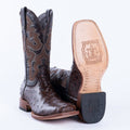 TANNER MARK MEN’S Ostrich Brown Print Western Boots - Rancho Sementalvariable