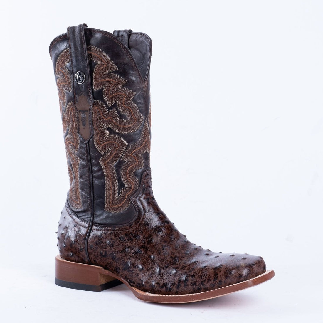 TANNER MARK MEN’S Ostrich Brown Print Western Boots - Rancho Sementalvariable