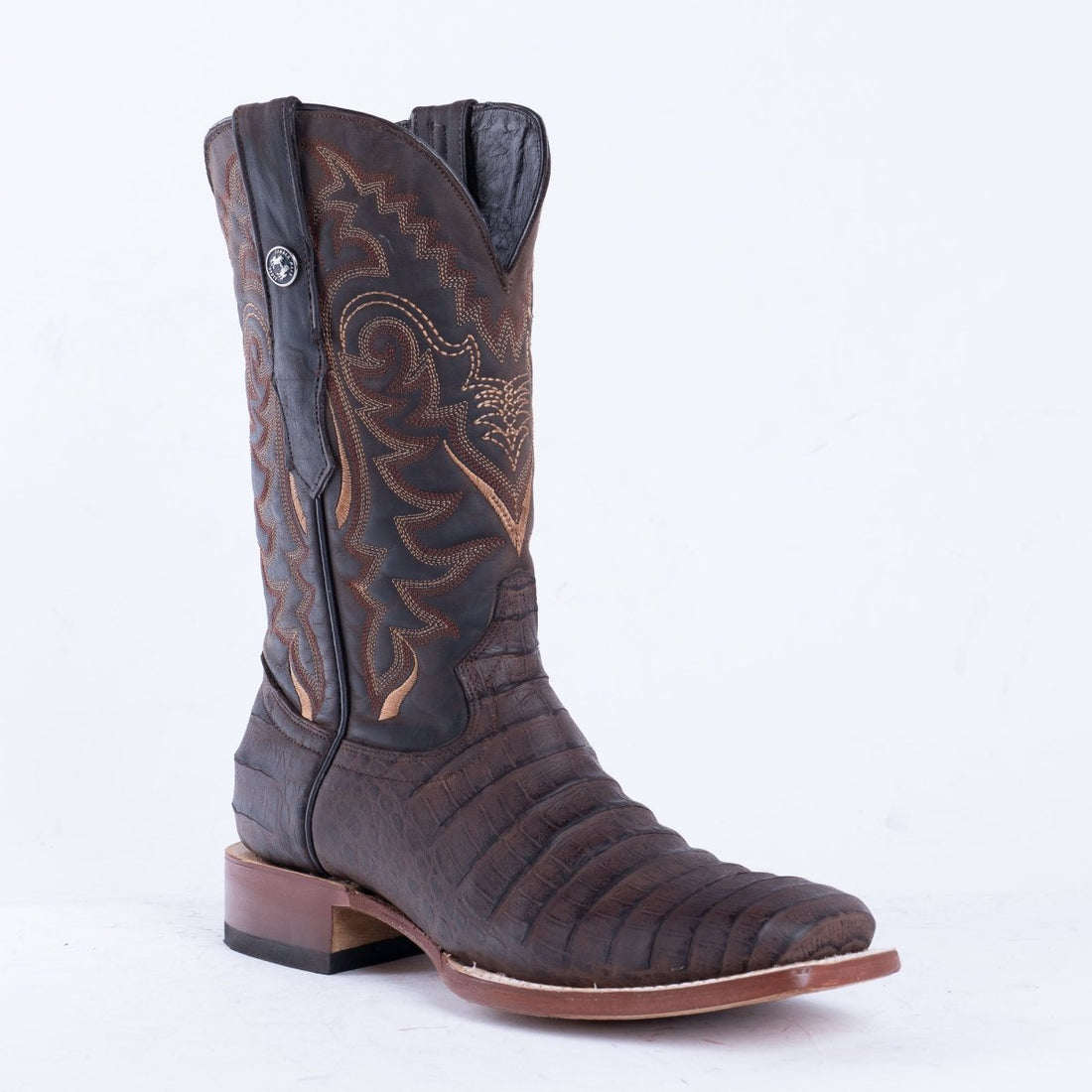 TANNER MARK MEN'S Print Croc Belly MD Nicotine Cowboy Boots - Rancho Sementalvariable