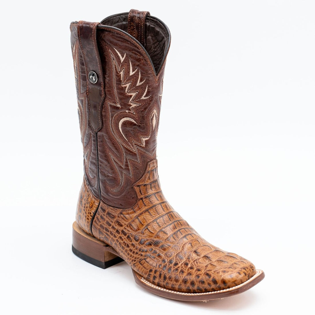 TANNER MARK MEN'S Print Croc Hornback Cognac Cowboy Boots - Rancho Sementalvariable