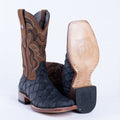 TANNER MARK MEN'S Print Monster Fish MD Black Cowboy Boots - Rancho Sementalvariable