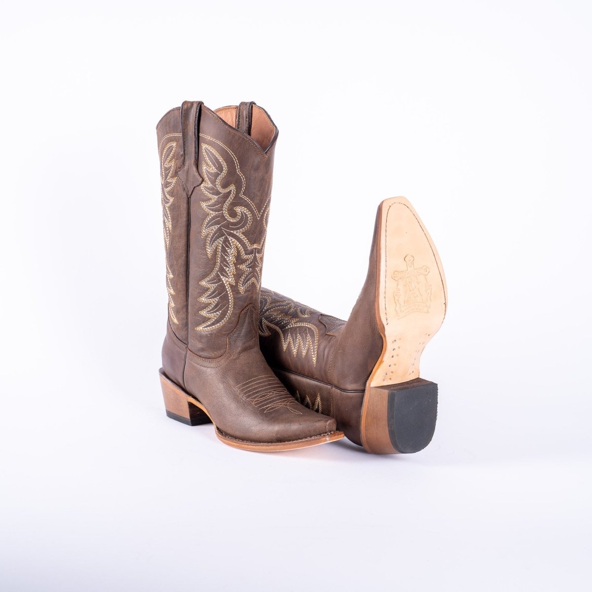 TANNER MARK WOMEN’S Classic Brown Calf Cowgirl Boots Snip toe - Rancho Sementalvariable