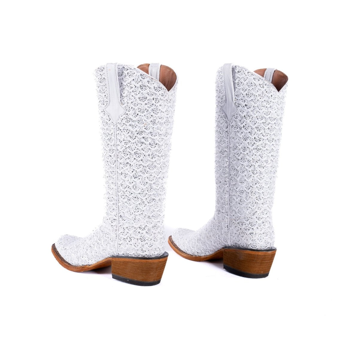 TANNER MARK WOMEN’S Dragon White & Silver Complete Cowgirl Boots - Rancho Sementalvariable