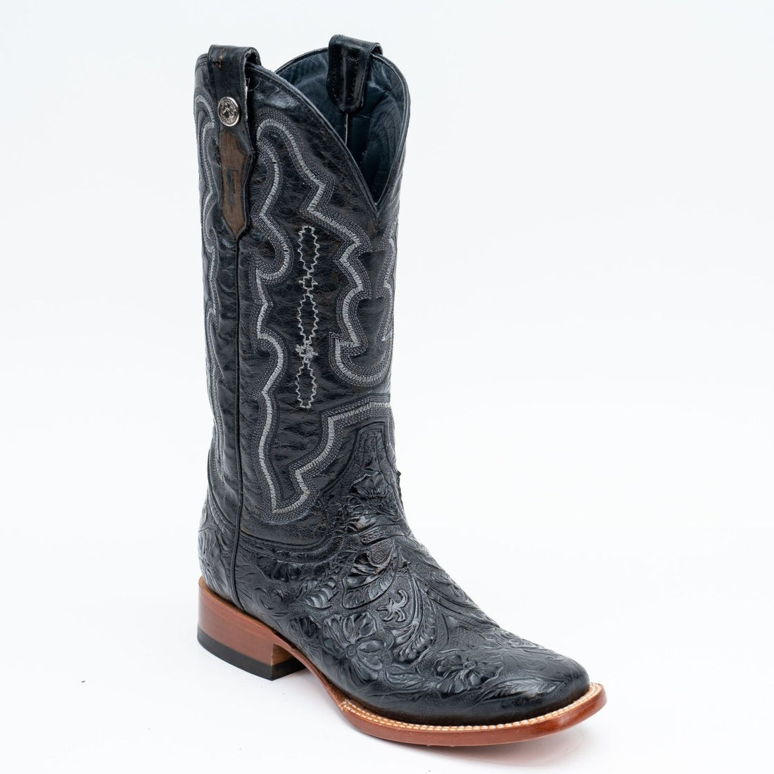 TANNER MARK WOMEN’S Handtooled Black Cowgirl Boots - Rancho Sementalvariable