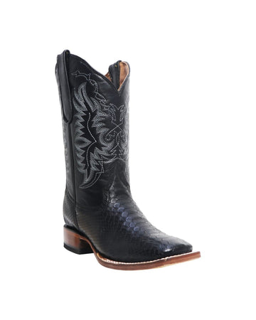 TANNER MARK YOUTH Big Jake Python Print Black Western Youth Boots Black Top - Rancho Sementalvariable