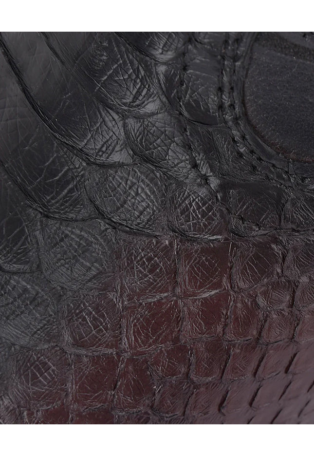 ENGRAVED MAHOGANY PYTHON WESTERN BOOTS