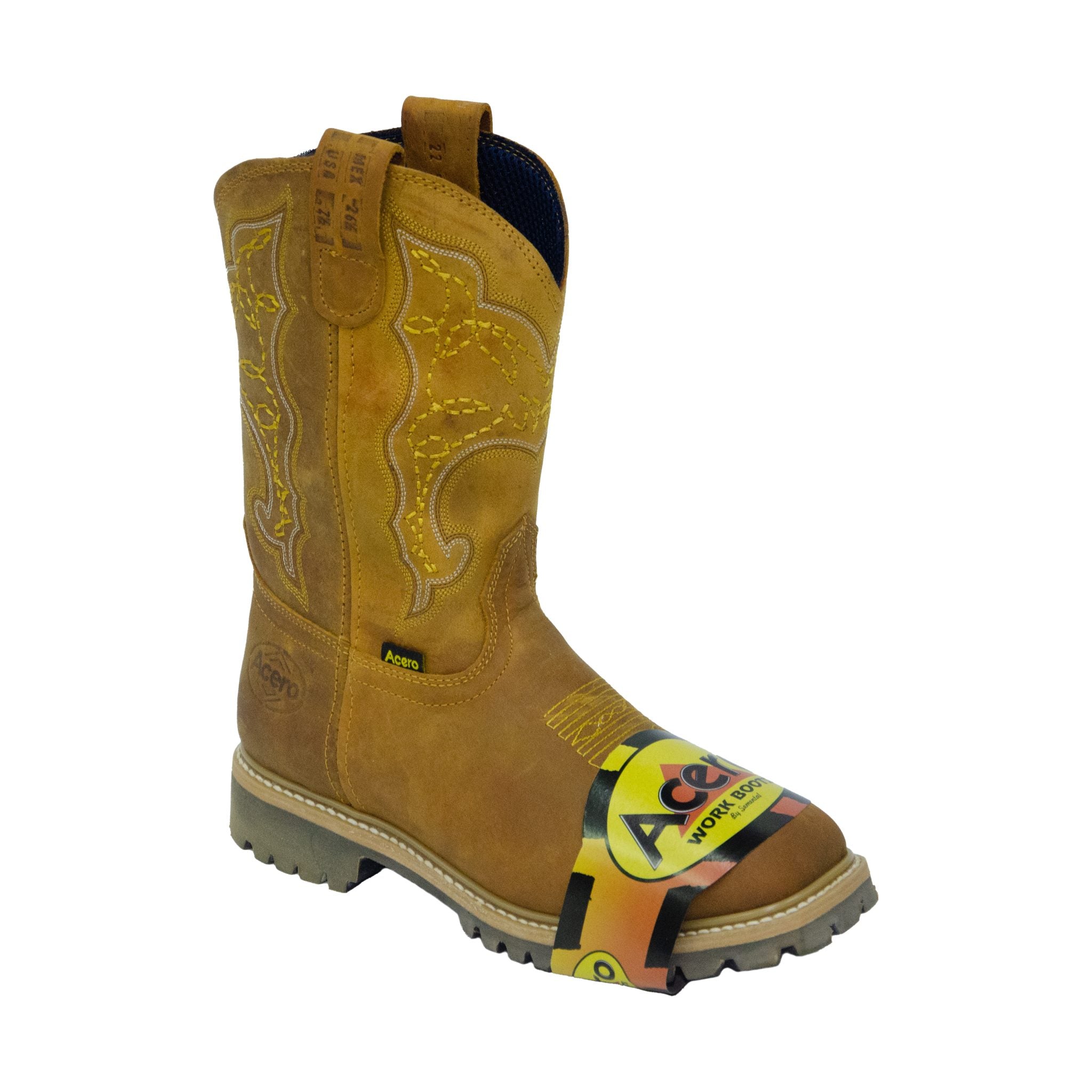 ACERO WORK BOOTS Crazy Honey Whit Tractor Sole Steel Toe