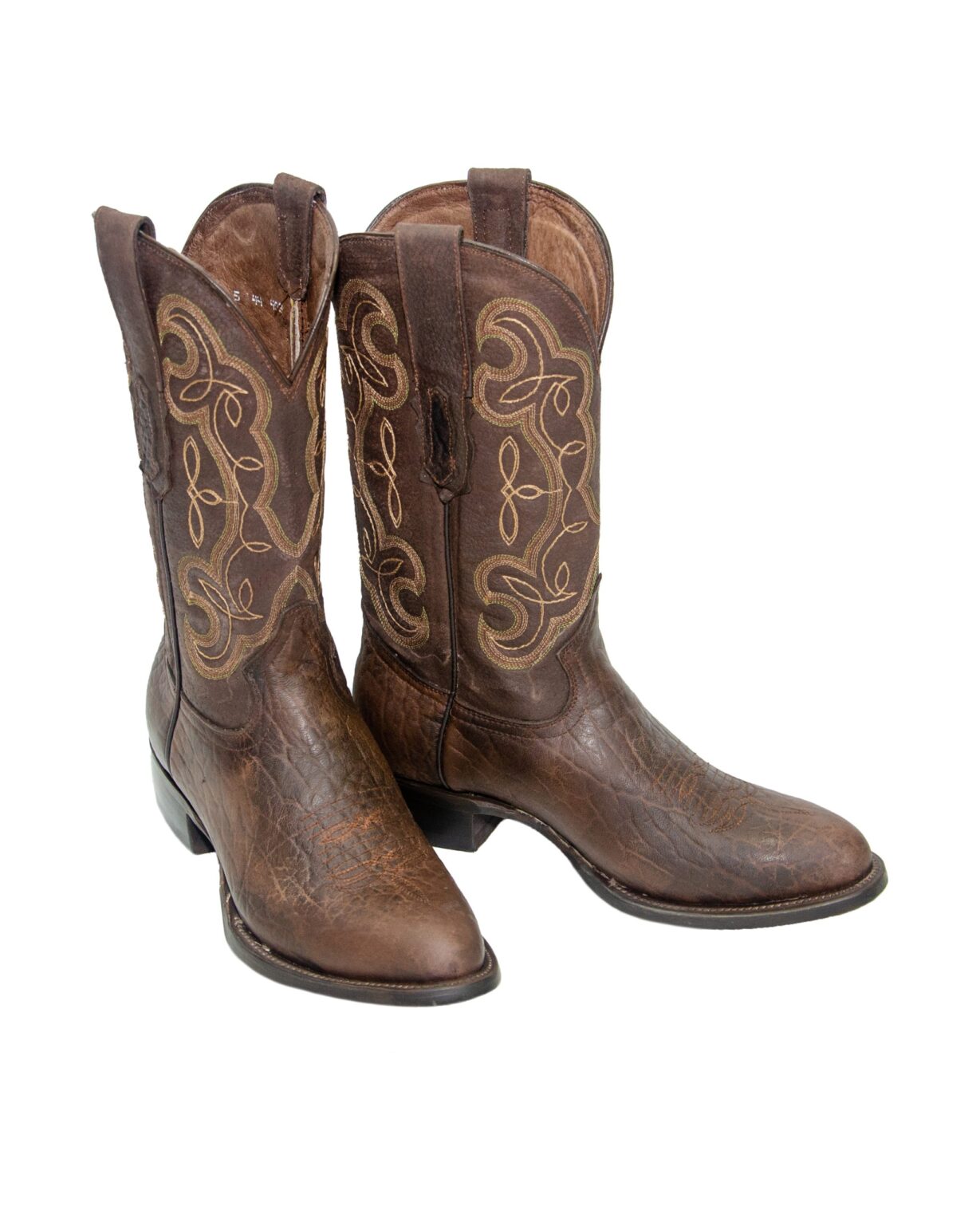 REPARO TX Men’s Bull Shoulder Print Brown Western Boots Brown Top