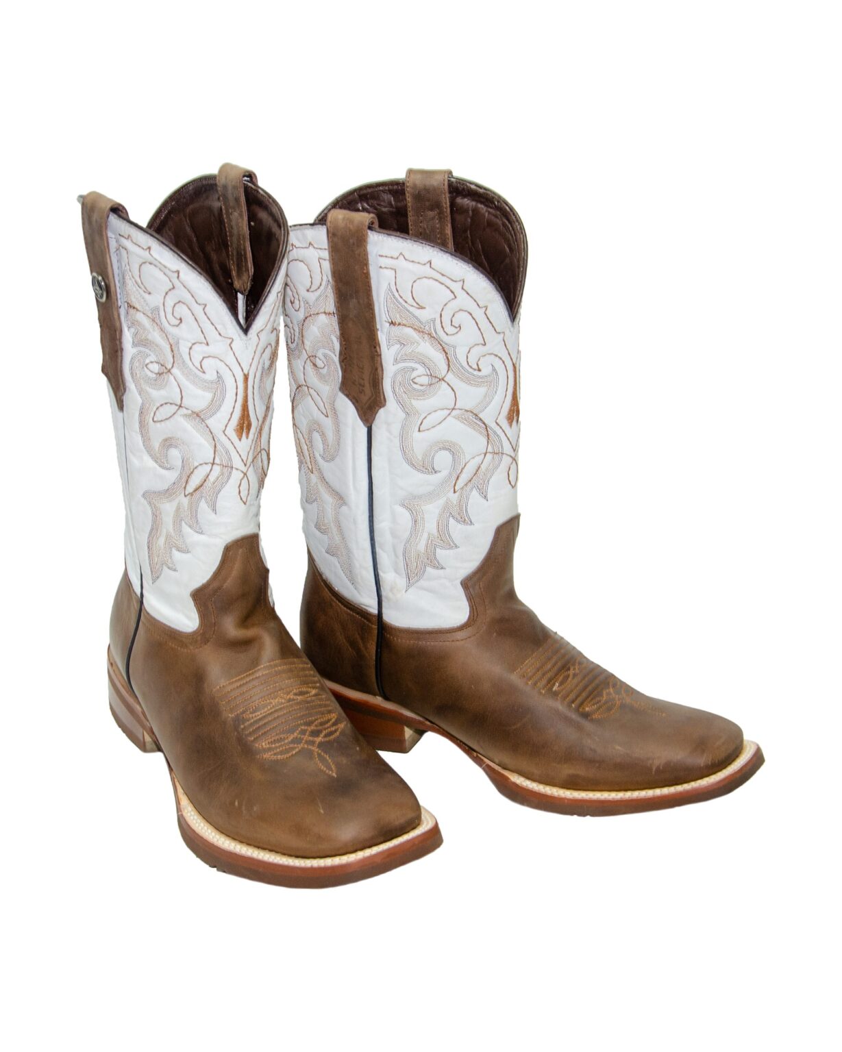 RANCHO SEMENTAL MEN'S Vento Paja Western Boots Whit White Top / Rubber Sole