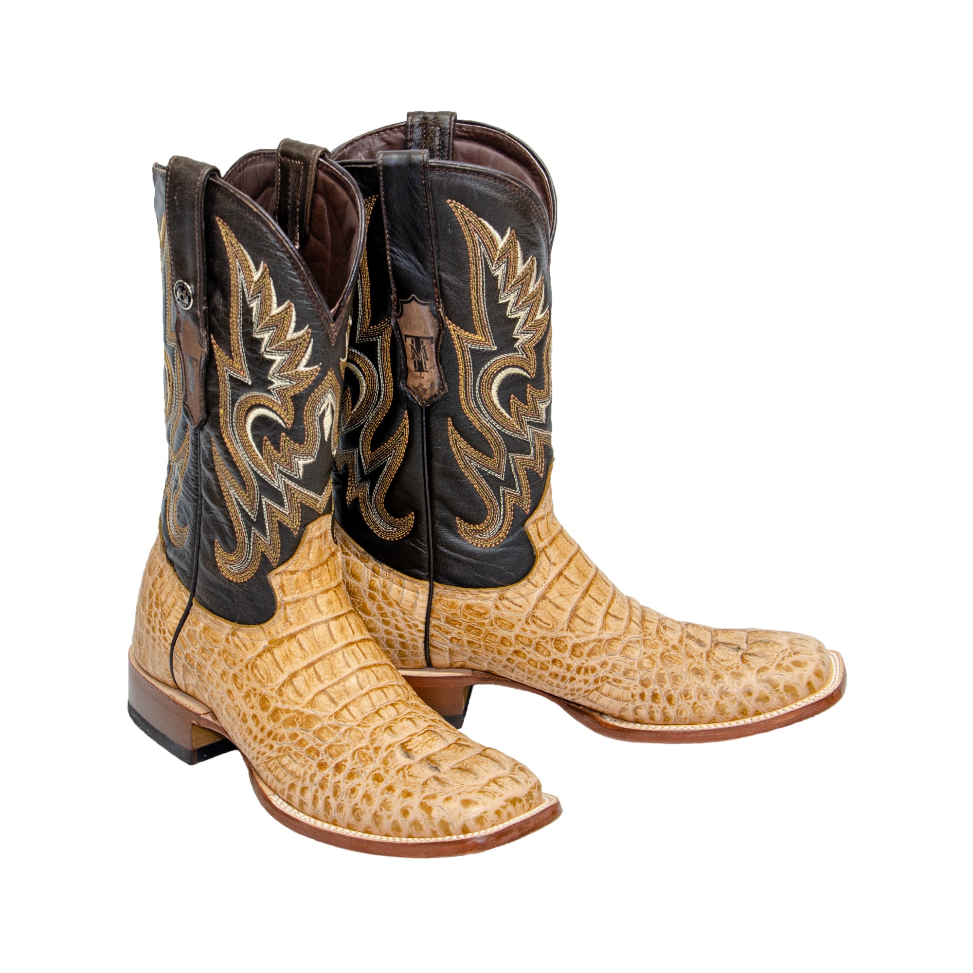 TANNER MARK MEN'S Caiman Hornback Orix Western Boots Whit Kabul Brown Top