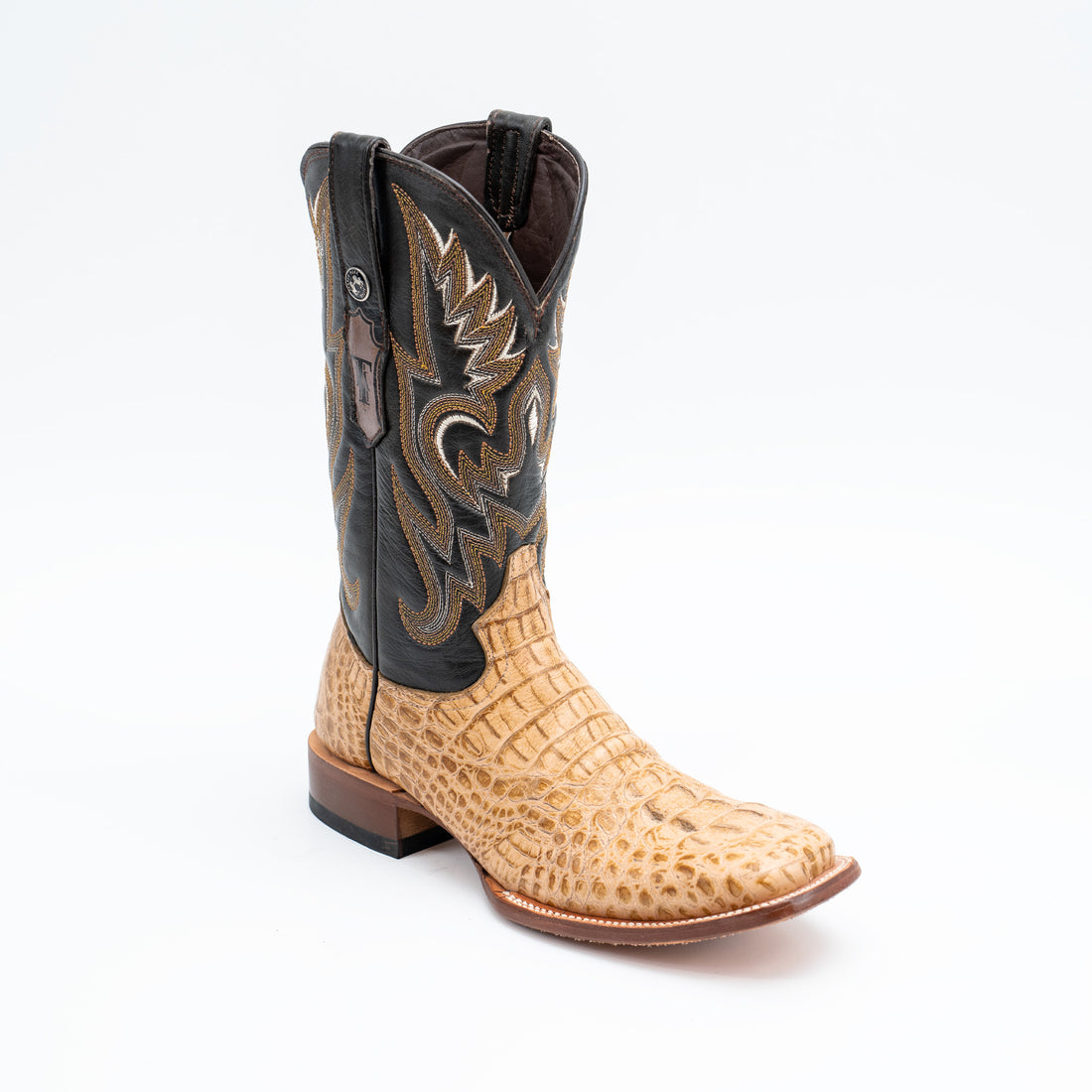 Botas vaqueras Caiman Belly Orix para hombre de TANNER MARK con parte superior color miel Everest y suela híbrida