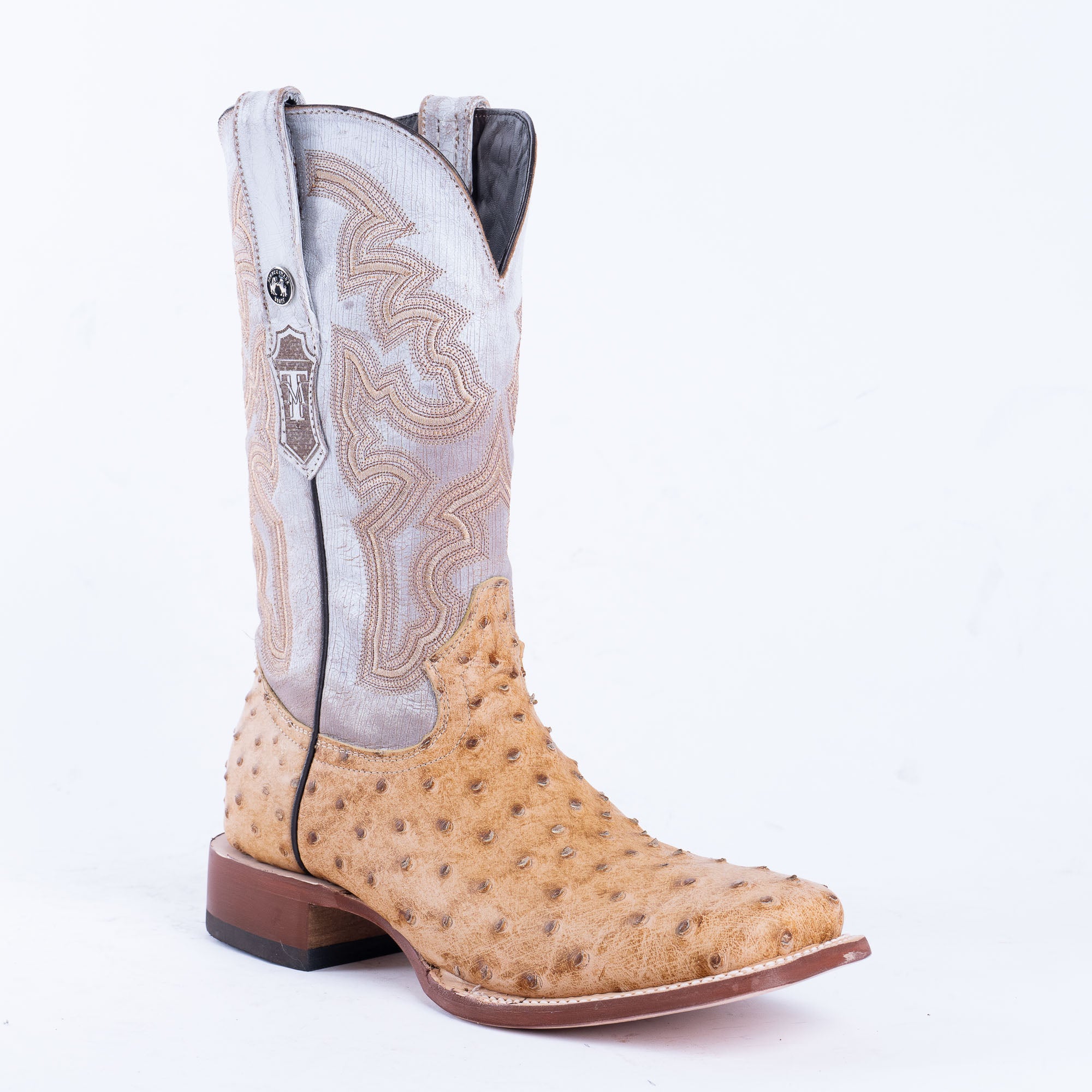 TANNER MARK MEN’S Ostrich Rustic Orix Print Western Boots