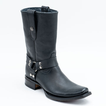 Botas vaqueras marrones con panza de caimán para hombre de TANNER MARK, parte superior azul volcán y suela híbrida