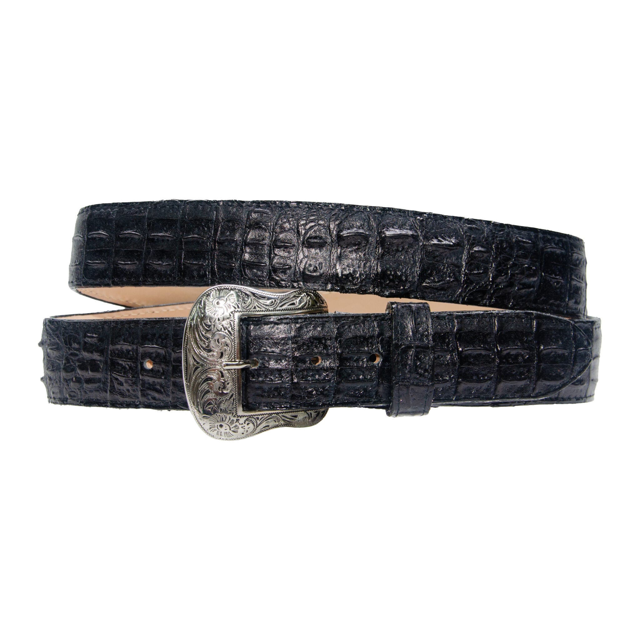 TANNER MARK BELT Black Caiman Print