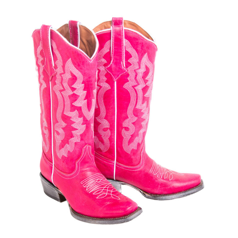 Botas vaqueras de piel de becerro color rosa intenso Dolly de TANNER MARK para mujer