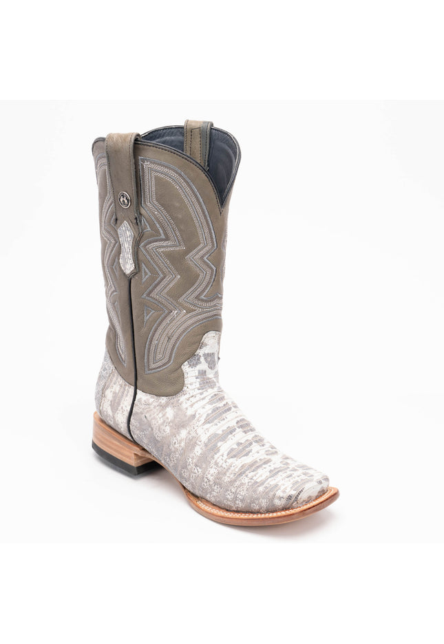 TANNER MARK MEN'S EXOTIC LEATHER Lizard Natural Cowboy Boots EE-WIDE