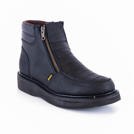 ACERO Oiled Black Ankle Zipper Boot - Rancho Sementalvariable