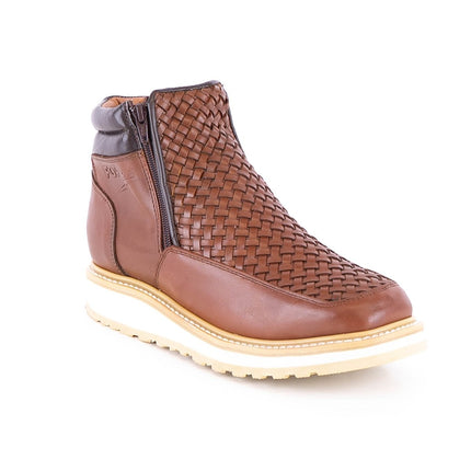 ACERO Pull Up Honey Basket Wave Zipper Ankle Boot - Rancho Sementalvariable