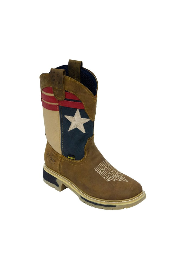 ACERO WORK BOOTS Crazy Cappuccino Whit Flag Top Bicolor Sole - Rancho Sementalvariable
