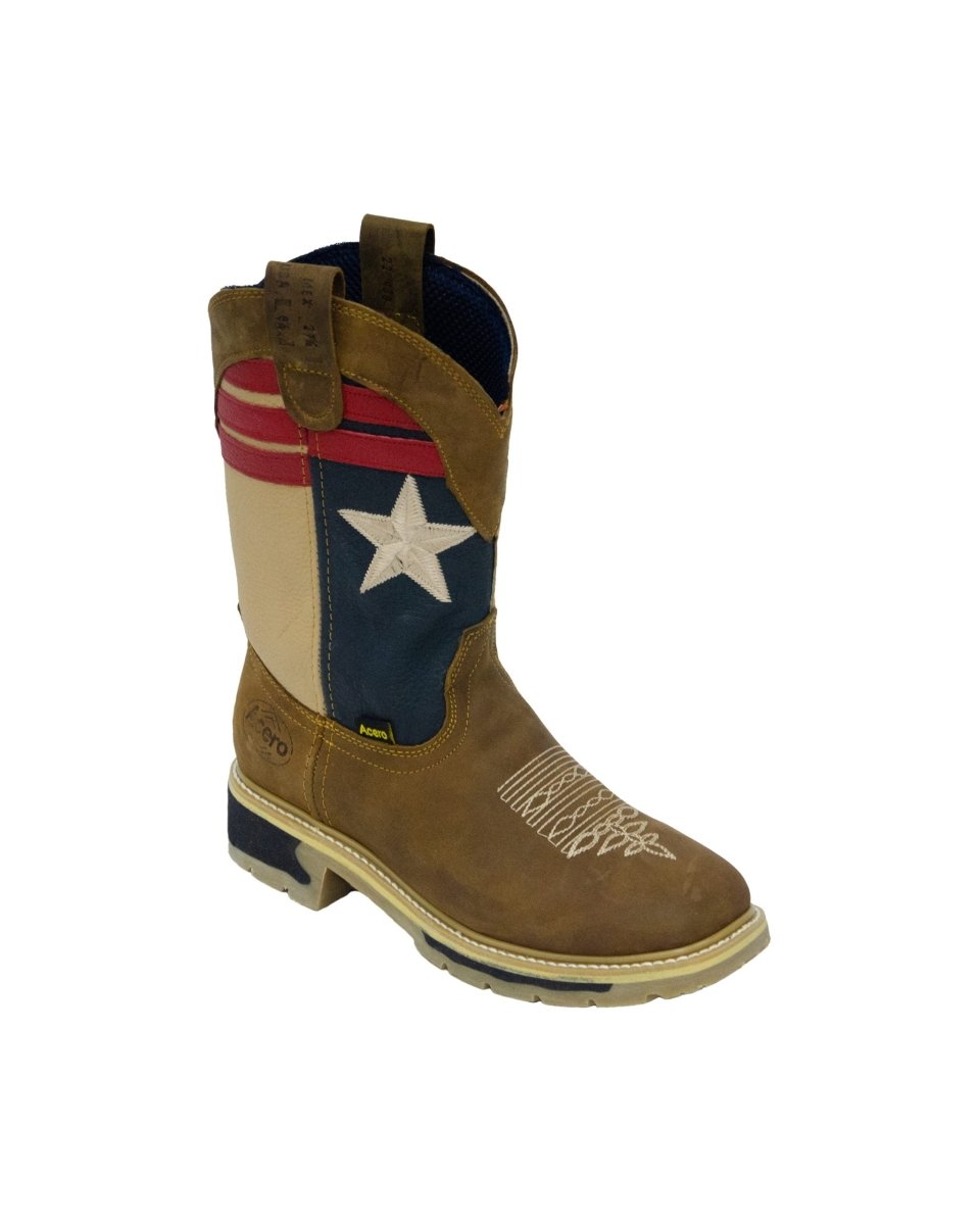 ACERO WORK BOOTS Crazy Cappuccino Whit Flag Top Bicolor Sole - Rancho Sementalvariable