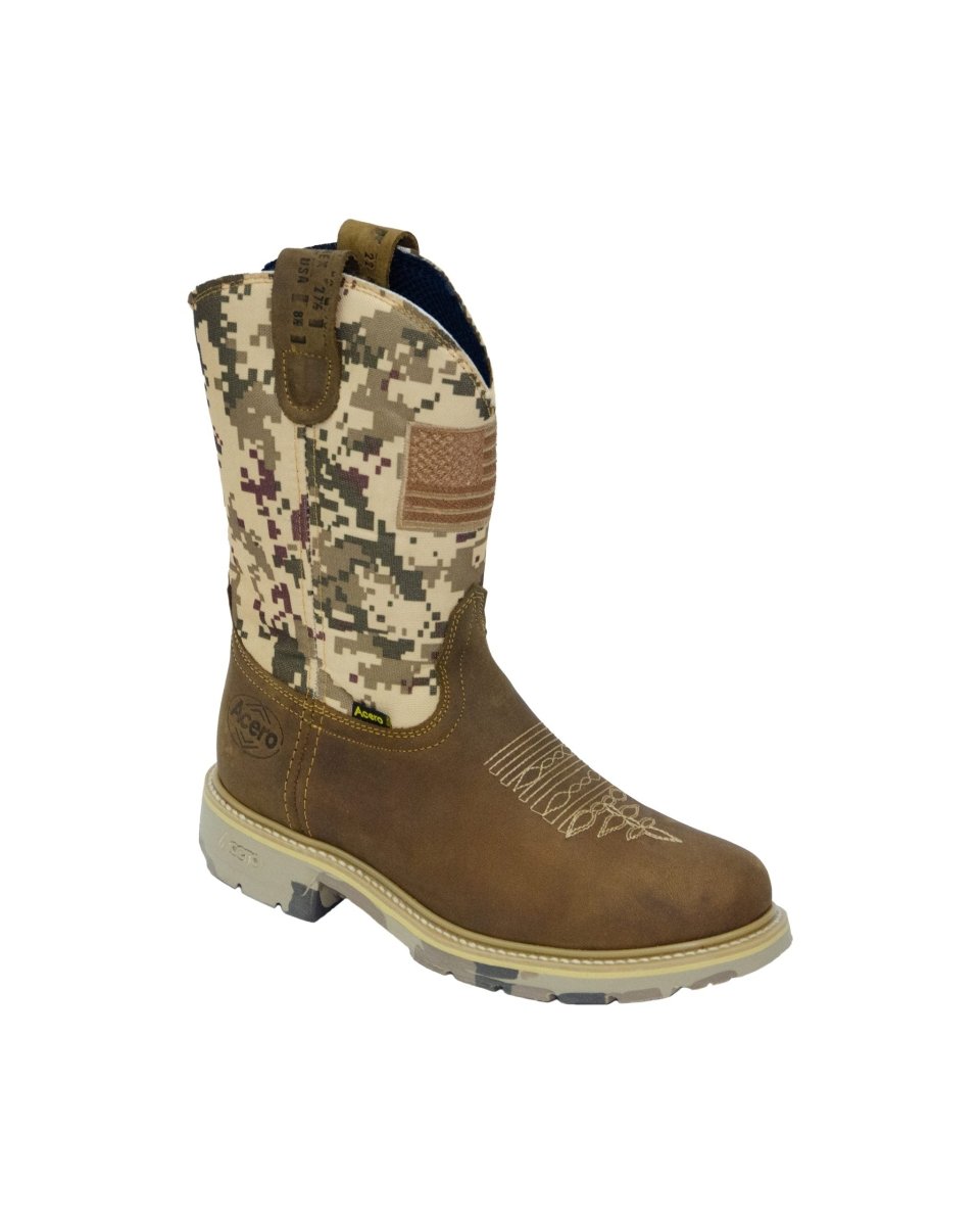 ACERO WORK BOOTS Crazy Cappuccino Whit Sand Camo Top Camo - Bicolor Sole - Rancho Sementalvariable