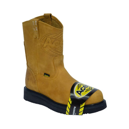 ACERO WORK BOOTS Crazy Honey Whit Black Striped Sole Steel Toe - Rancho Sementalvariable