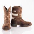 ACERO WORK BOOTS Horse Tan Patriotic Flag Light weight - Rancho Sementalvariable