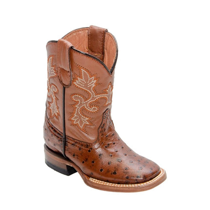 Coleman Ostrich Print Cognac / Cognac Top - Rancho Sementalvariable