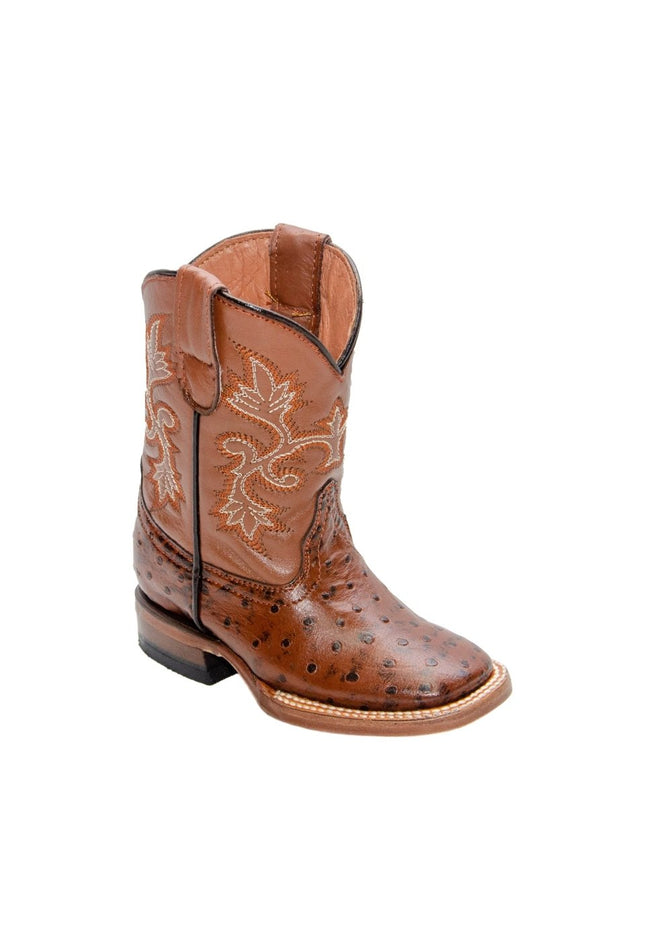 Coleman Ostrich Print Cognac / Cognac Top - Rancho Sementalvariable