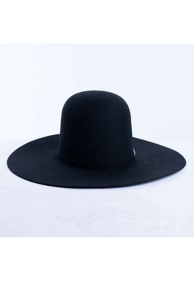 RANCHO SEMENTAL Black 3X Open Crown 4.5" Brim Felt Cowboy Hat - Rancho Sementalvariable