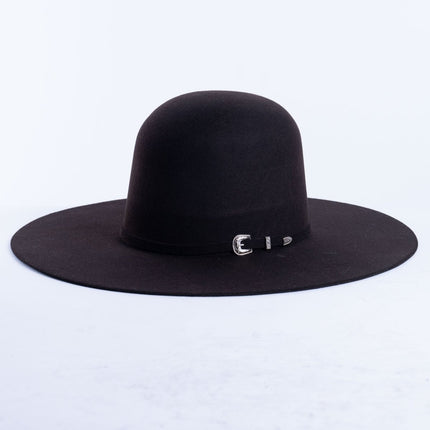 RANCHO SEMENTAL Brown 3X Open Crown 4.5" Brim Felt Cowboy Hat - Rancho Sementalvariable