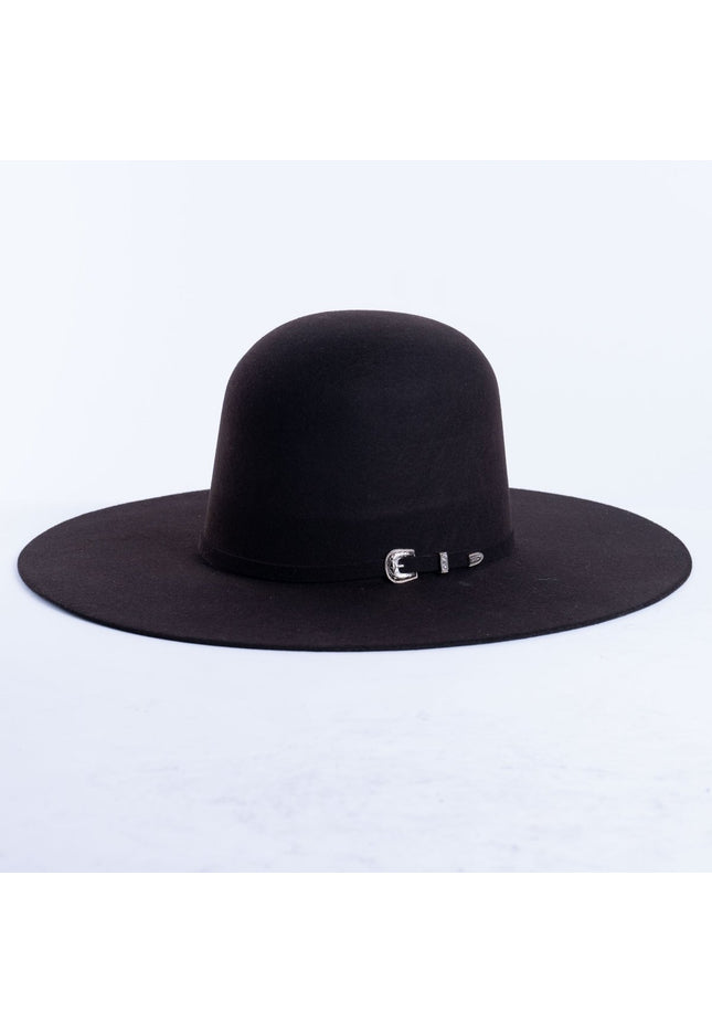 RANCHO SEMENTAL Brown 3X Open Crown 4.5" Brim Felt Cowboy Hat - Rancho Sementalvariable