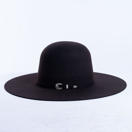 RANCHO SEMENTAL Brown 3X Open Crown 4.5" Brim Felt Cowboy Hat - Rancho Sementalvariable