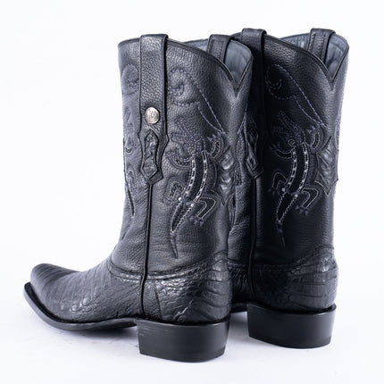 RANCHO SEMENTAL EXOTIC LEATHER Caiman Belly Black Cowboy Boots - Rancho Sementalvariable